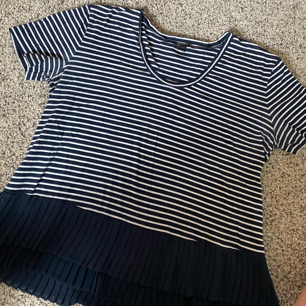 J. Crew Striped Peplum Blouse